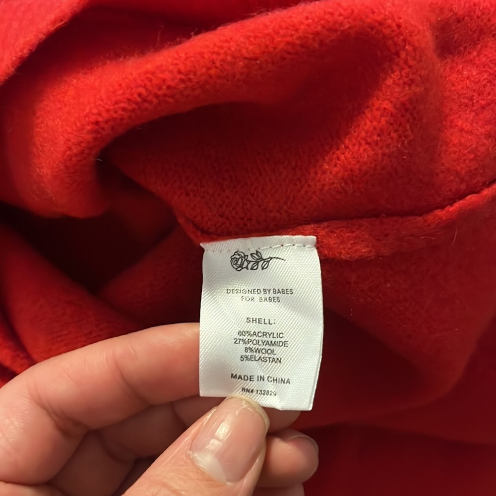 GRLFRND red dejeweled turtleneck sweater - Picture 6 of 6